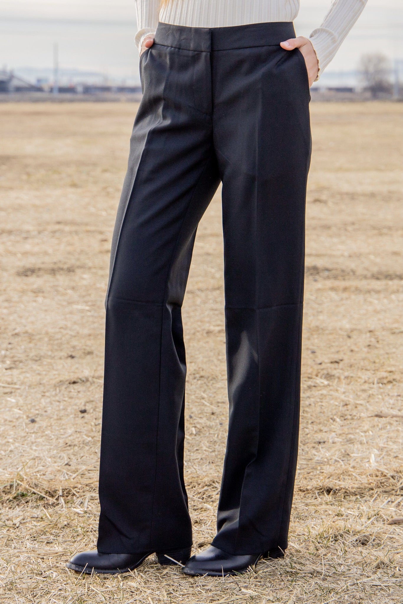 Express Wide Leg Super High Rise Tuxedo Dress Pants Black Women Size 0 3  Buttons | eBay